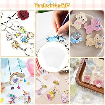 KASURE 191 Pcs Shrink Plastic Sheets Kit, Include 30 Shrinky Dink Paper and 181 Crafts Making Tool, for Creative Handicrafts and DIY Keychains Making(7.9 X 5.7 inch)