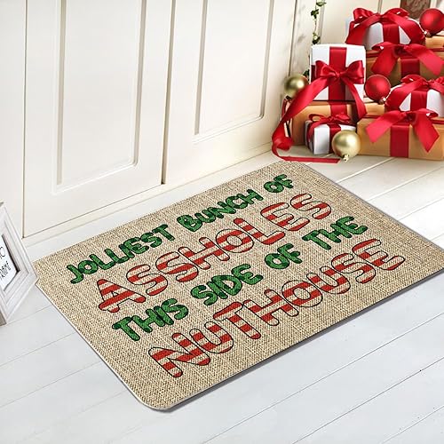 Miniatura 2 de GAGEC Tapete de Navidad para exteriores, divertido tapete de entrada, tapete de puerta de invierno, decoración de casa de campo, hogar, cocina, piso