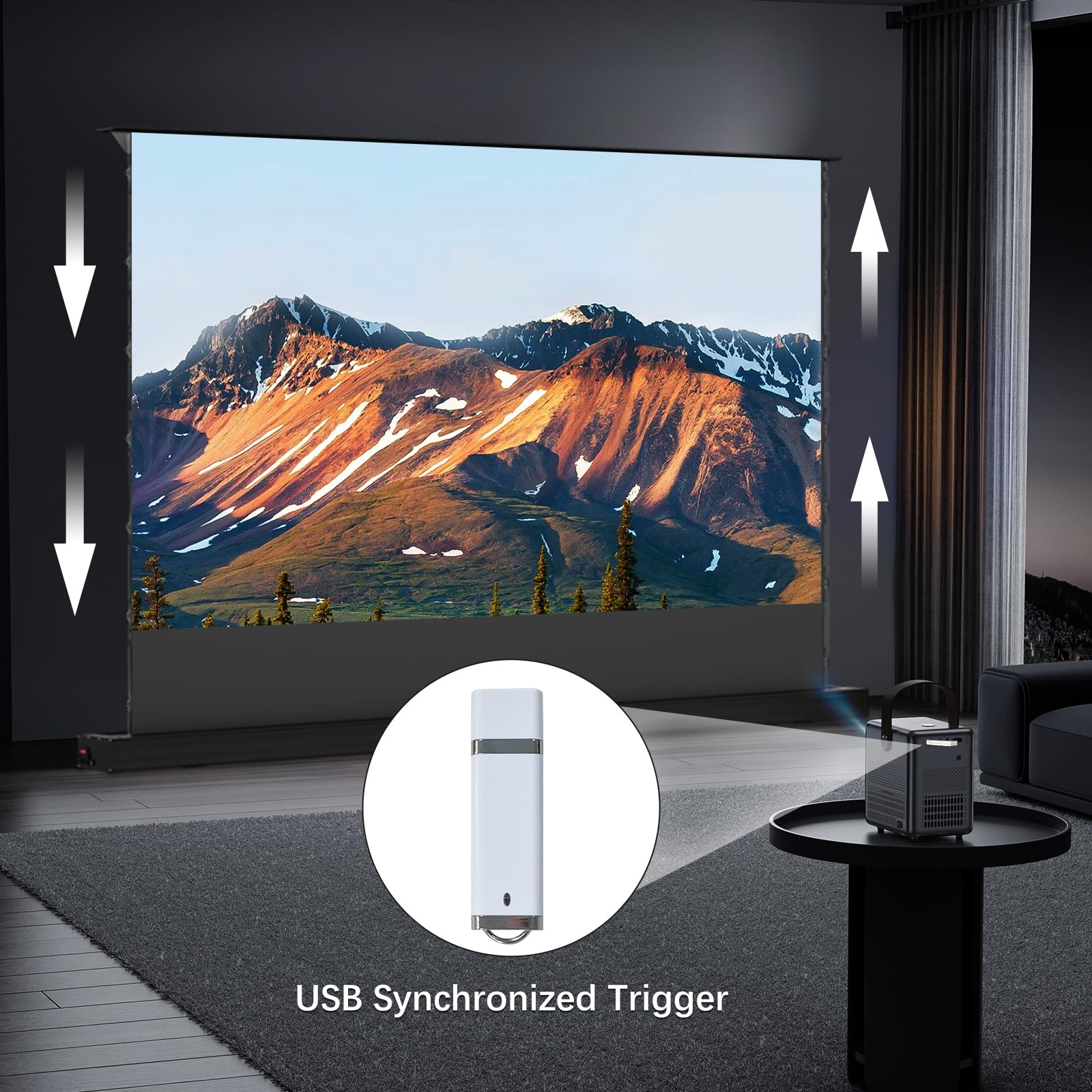 Amazon | IN&VI 120インチ電動ALRプロジェクタースクリーン フロア