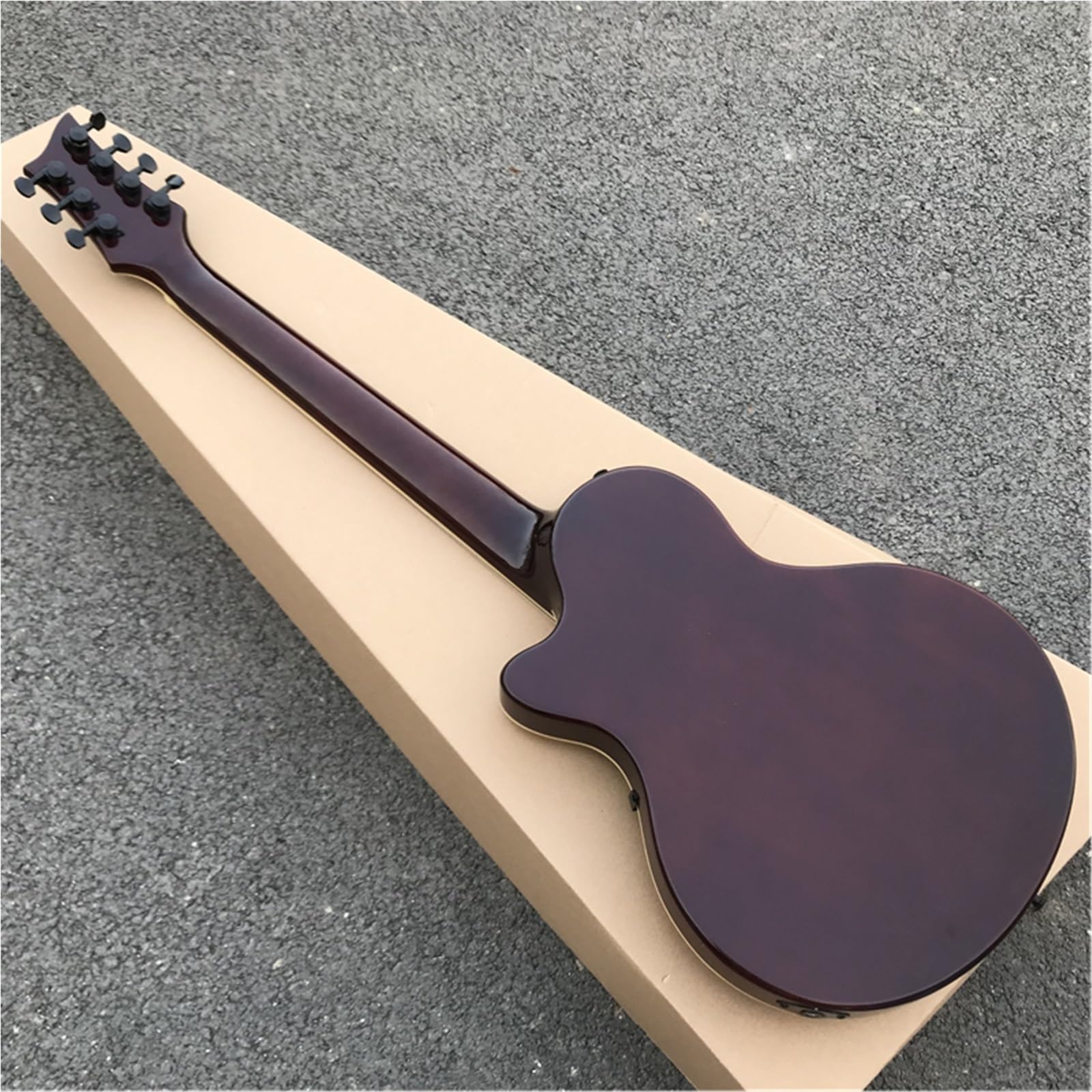 Zestaw startowy do gitary elektrycznej, 7 obrotów, oryginalny drewniany wzór tygrysa, otwór F, półpusty, profesjonalny, mały jazzowy gitara elektryczna