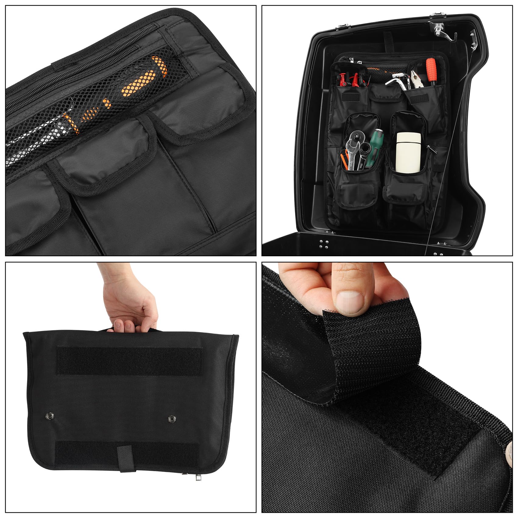 TCT-MOTORPARTS Tour Pack Trunk Lids Organizer Fit For 1999-2013 Harley Touring Electra Glide Ultra Classic FLHT FLTR FLHR FLHTP CVO Anniversary FLHTCUSE8