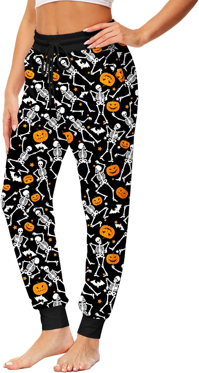 Deerose Women Christmas Pajama Pants Elastic Waist Xmas PJ Pants with Pockets