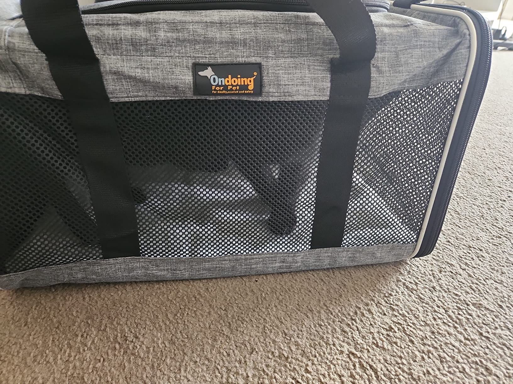 Ondoing Foldable Pet Carrier Bag Cat Soft Sided Crate Folding Cage