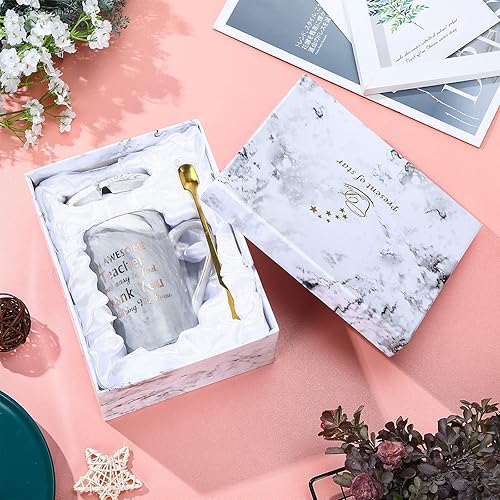 Miniatura 6 de Regalos para profesoras para mujeres, divertida taza de café de graduación con texto en inglés "Thank You Teacher", regalos para profesores nuevos