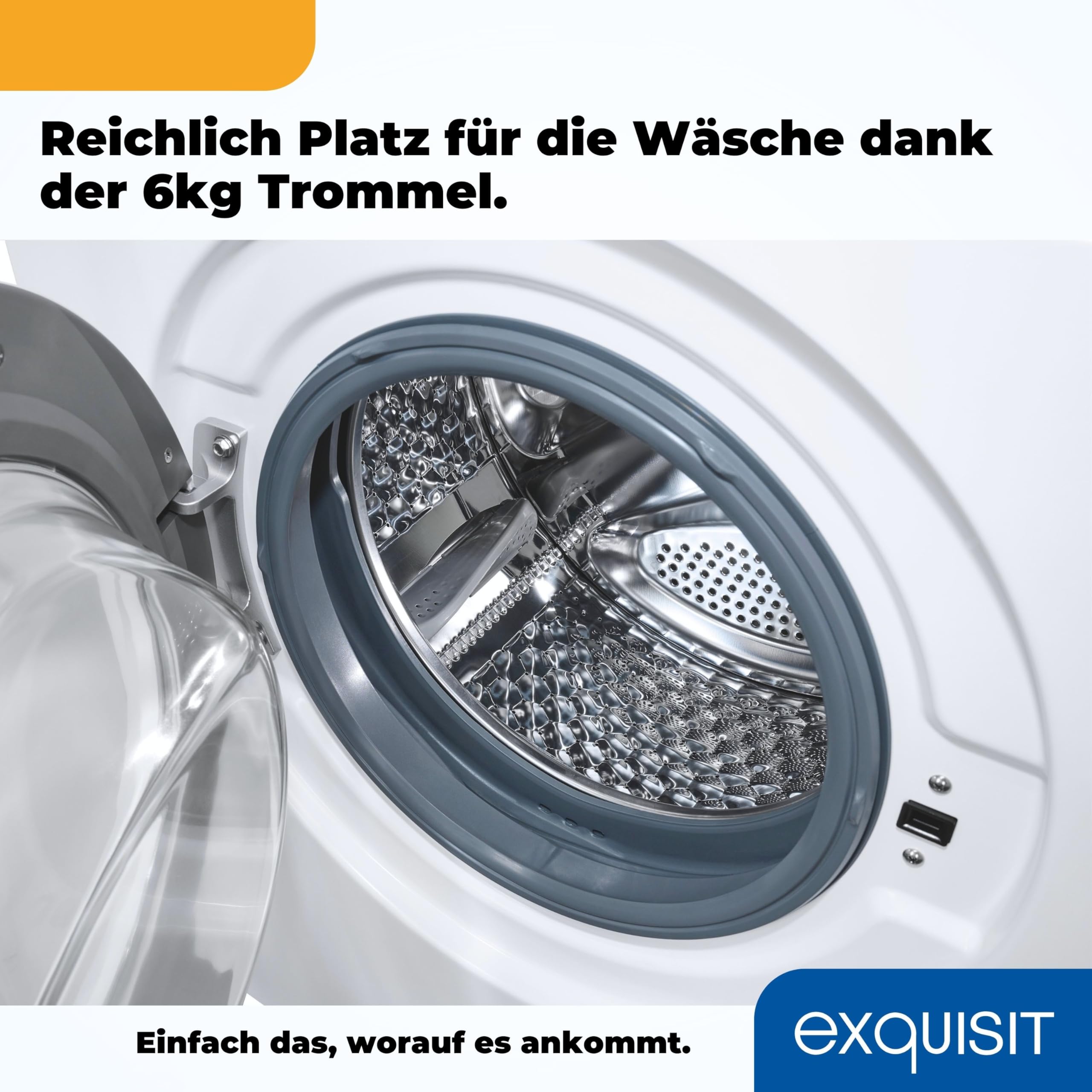 Exquisit Waschmaschine WA6110-020A Weiss - 6 kg - Energieklasse A | Frontlader mit 1000 U/min, 16 Programmen inkl. Kurzprogramm, AquaStop und integrierter Kindersicherung für den Haushalt