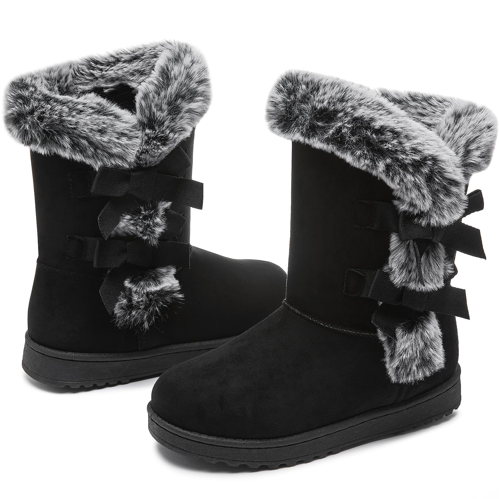 Iarus womens winter boots Mid-calf snow booties warm fur linning comfortable furry boots for womens
