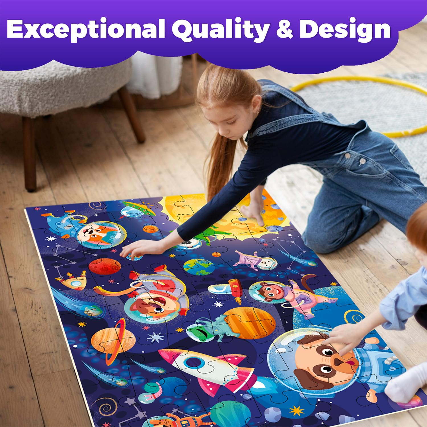 QUOKKA Floor Puzzles For 3 4 5 Year Olds, 60x90 cm 48 Piece Giant Jigsaws For Children Age 4 5 - Image 4