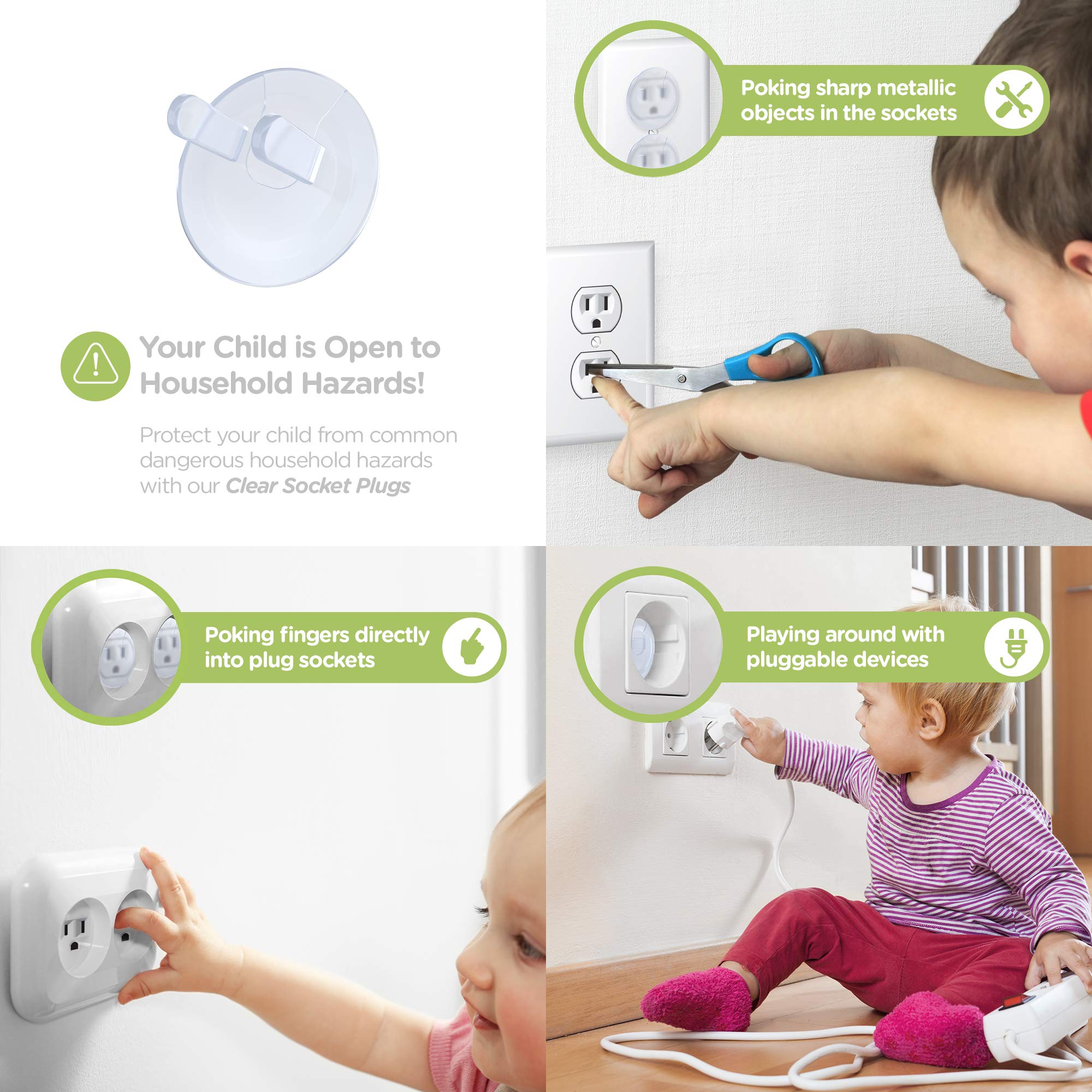 Clear Outlet Covers (36Pack) Dielectric Plastic Plugs for Electrical