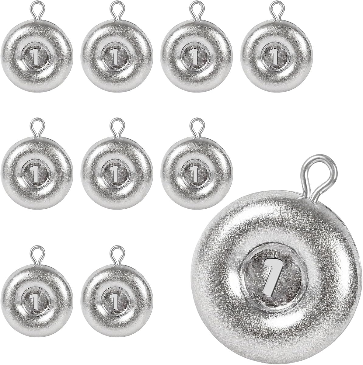 Disc Sinkers Lead Fishing Weight, Coin Sinkers for Saltwater Freshwater Fishing Weight, Surf Fishing Trolling Catfishing Weight Tackle 1oz 2oz 3oz