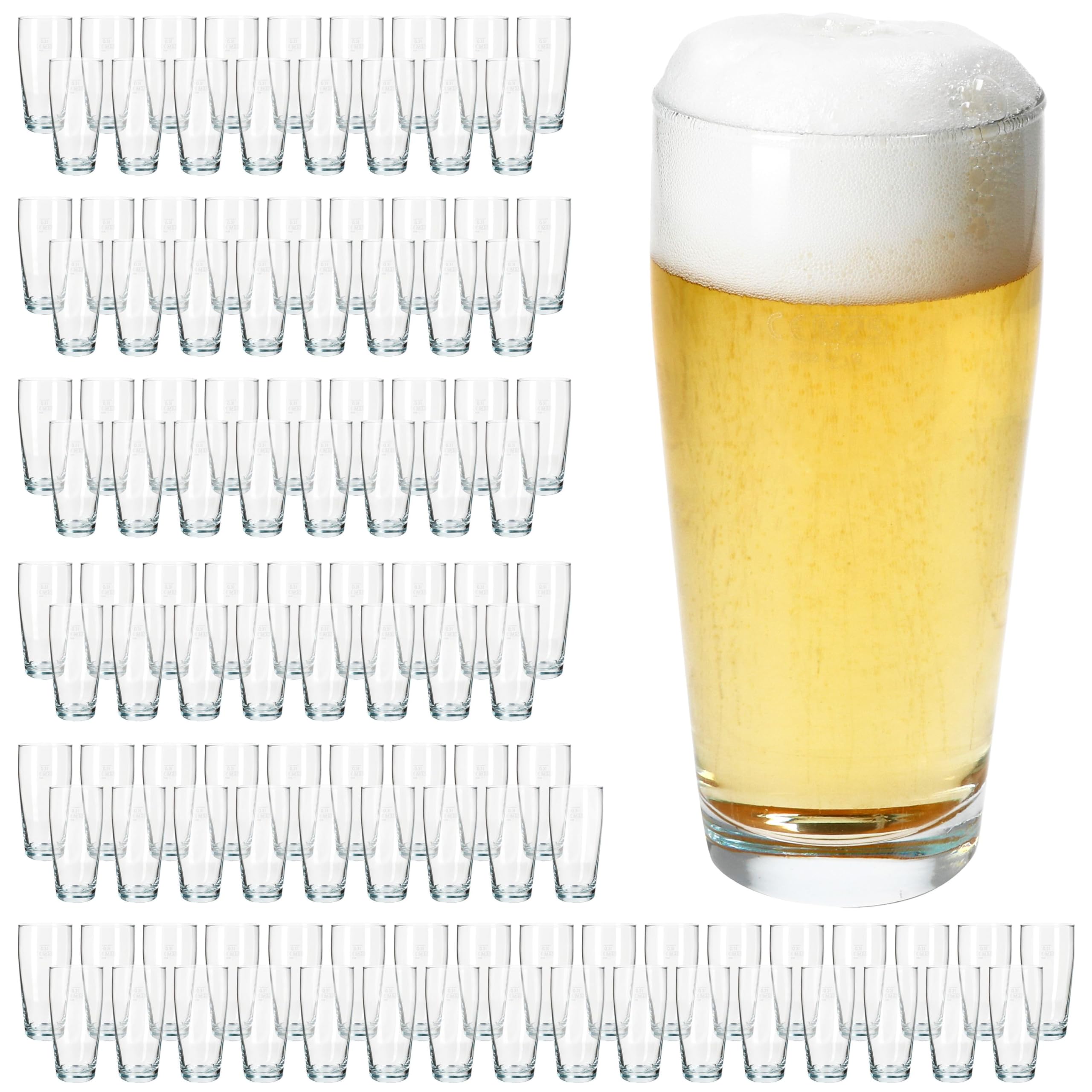 MamboCat 120er Set Willibecher 0,3 L geeicht I Biergläser aus klarem Glas mit Eichstrich I Trinkgläser für Bier, Wasser, Cocktails & Softgetränke ideal für Gastro, Bars & Restaurants