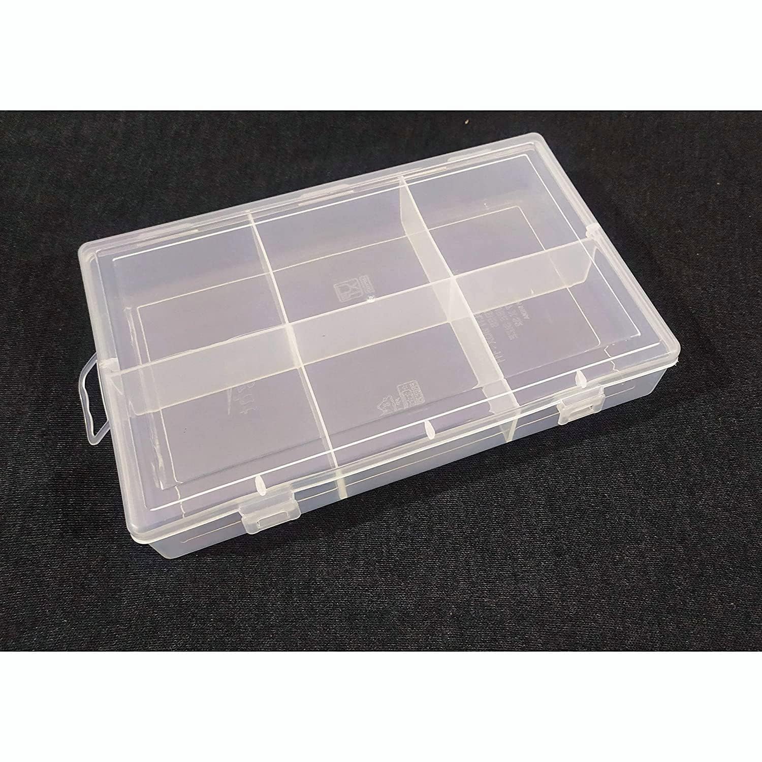 R.P.S Traders Jewellry Earrings Noserings Case Organizer Partition Rectangular Plastic Storage Box With Dividers 6 Grids - Pack Of 1, 22.5 X 12.5 3.5 Cm, Cm-image-11