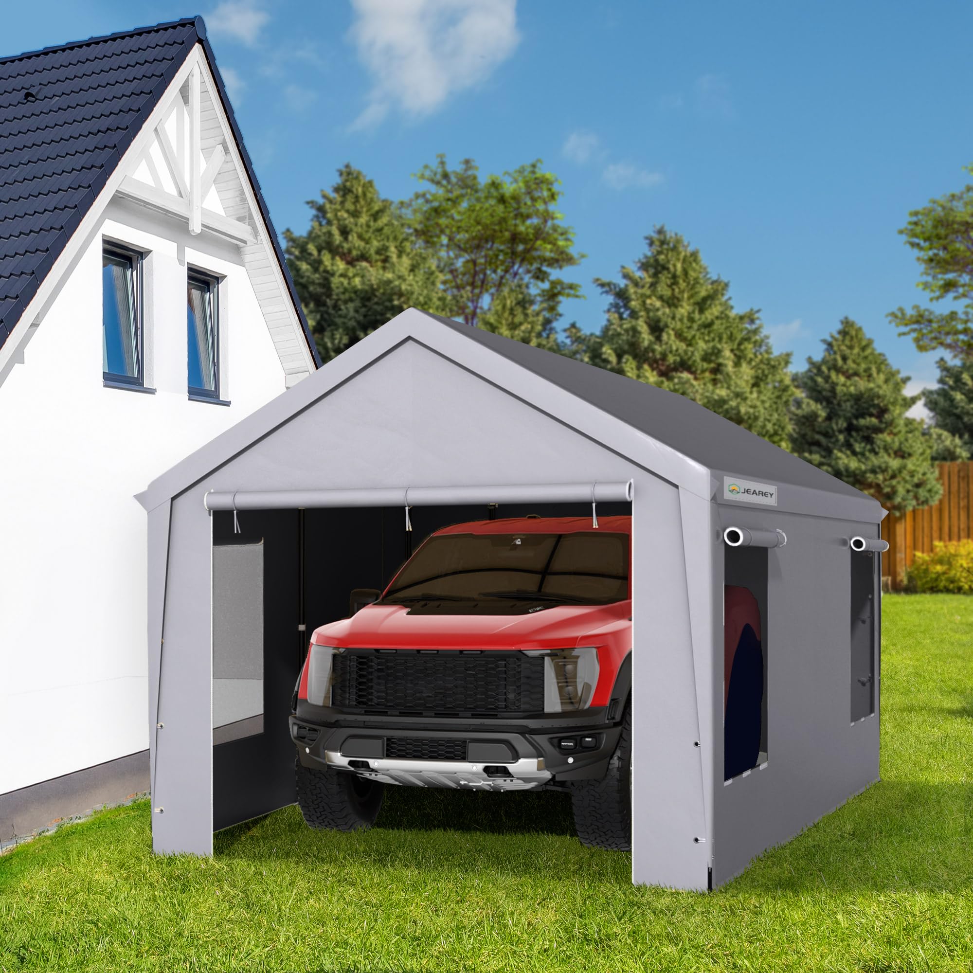 Snapklik.com : JEAREY Carport 12x20 Portable Garage