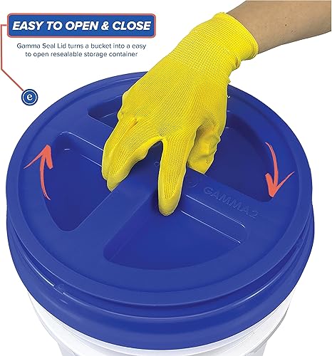 Miniatura 6 de Cubo blanco de 3.5 galones con tapa de rosca gamma verde (paquete de 1), almacenamiento de grado alimenticio, plástico HPDE premium, libre de BPA,