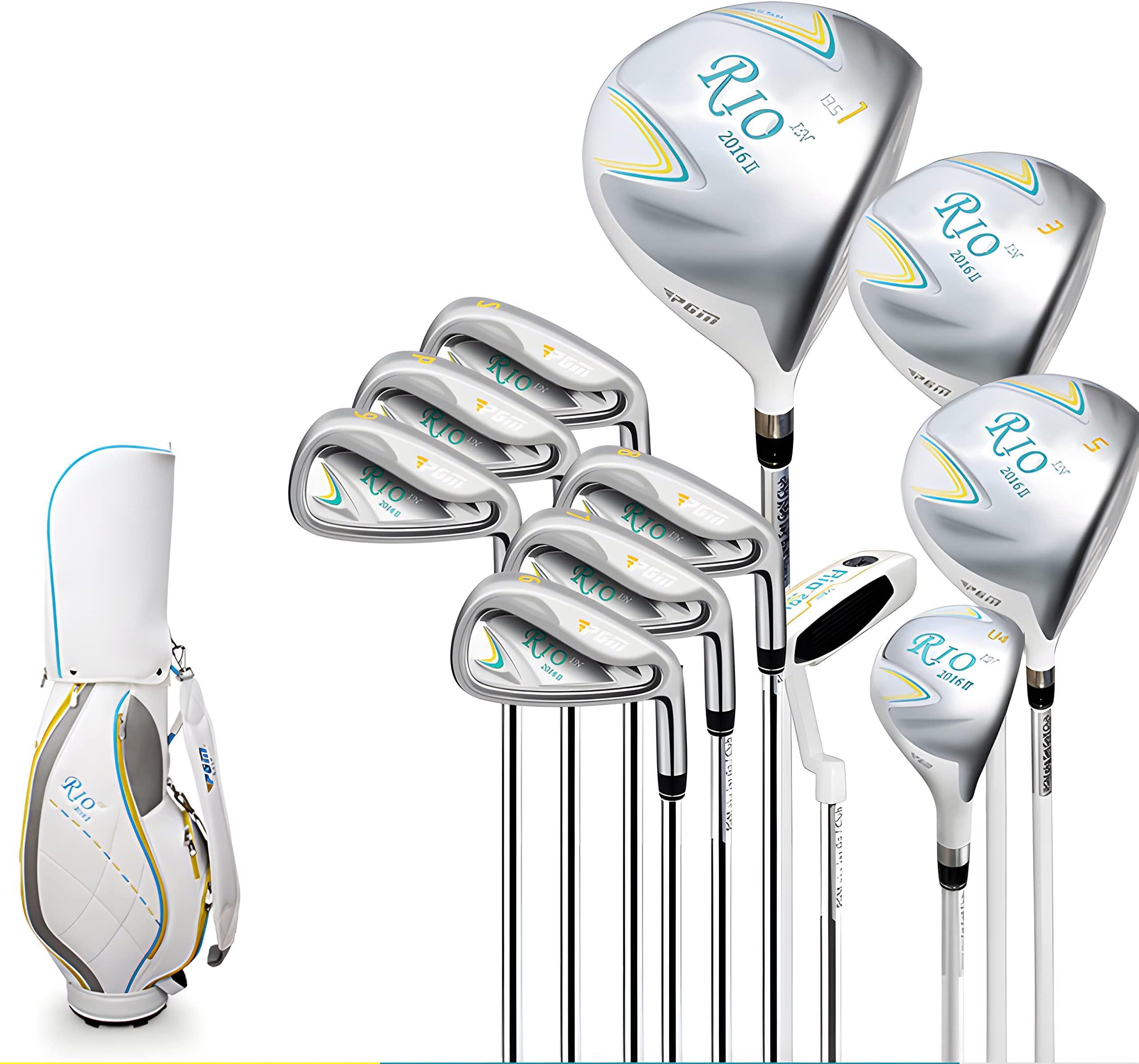 PGM Rio Womens Right Handed Golf Clubs Set Sliver Ladies Complete Right Handed Set LTG014