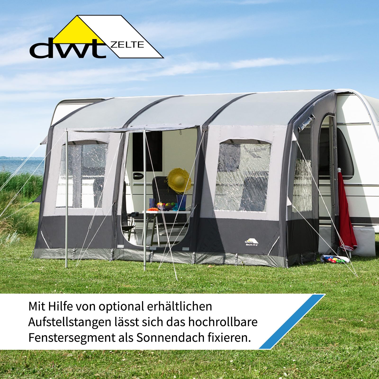 DWT Wohnwagen Vorzelt Speed Air/High, ideal für Reisecamping, leicht & aufblasbar