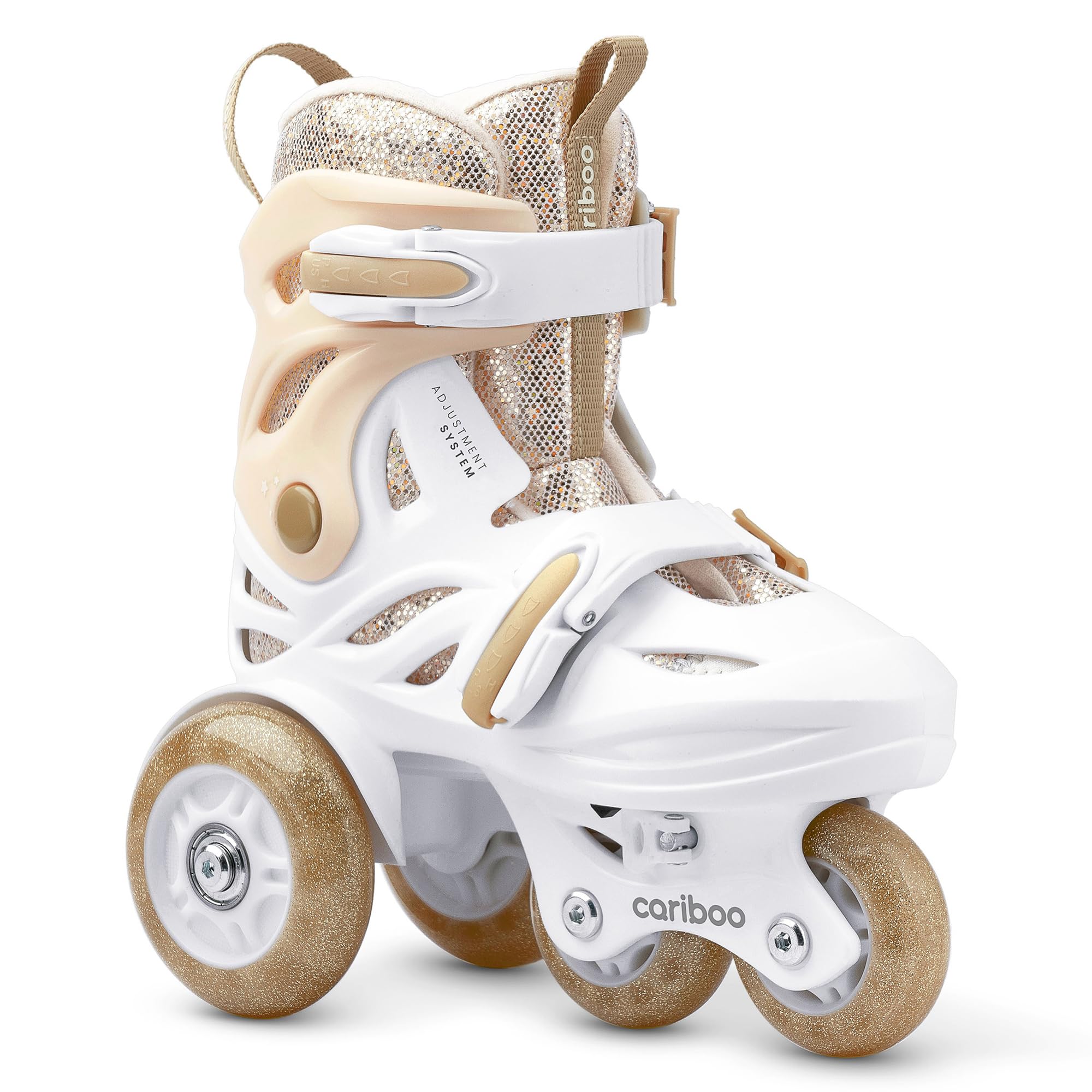 Cariboo Patines para Niños - Ajustables - para Principiantes - Set con Protectores de Rodillas, Codos y Muñecas - Ballerina