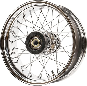 Chrome Spoke Wheel Front 16x5.5 Inch Tubeless Fit 180/200mm Tire for Softail 2018+ Street Bob & Softail Standard 2012-Later Slim Deluxe Heritage Classic