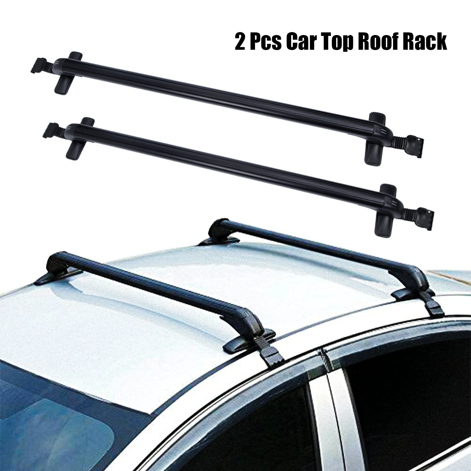 Buy Roof Rack, 2 Pcs Car Top Roof Rack Cross Bar Luggage Carrier