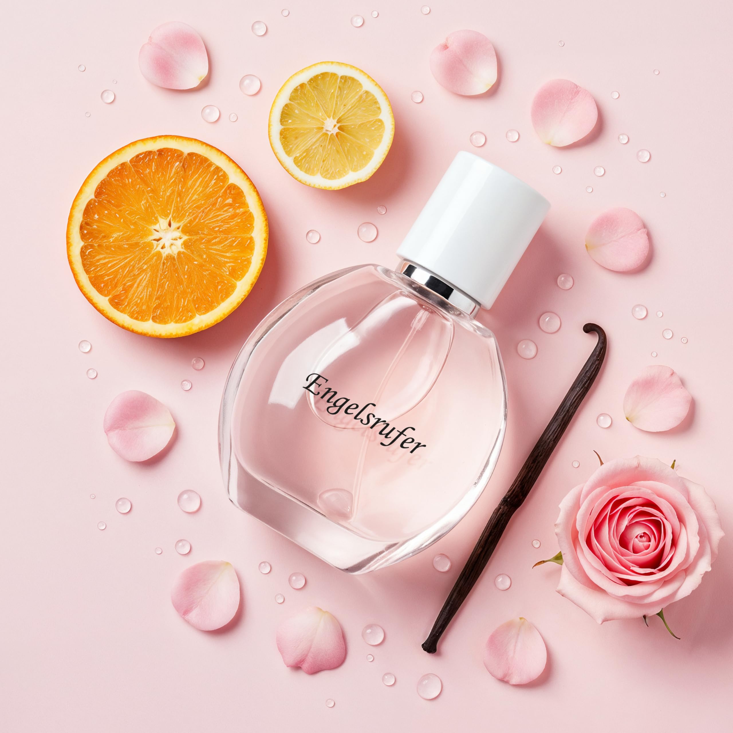 Engelsrufer Powerful Stone Duftset Damen – Eau de Parfum 30ml Loving Energy & Paradise Halskette mit echtem Rosenquarz aus Edelstahl IP Rhodium – Geschenk Frauen