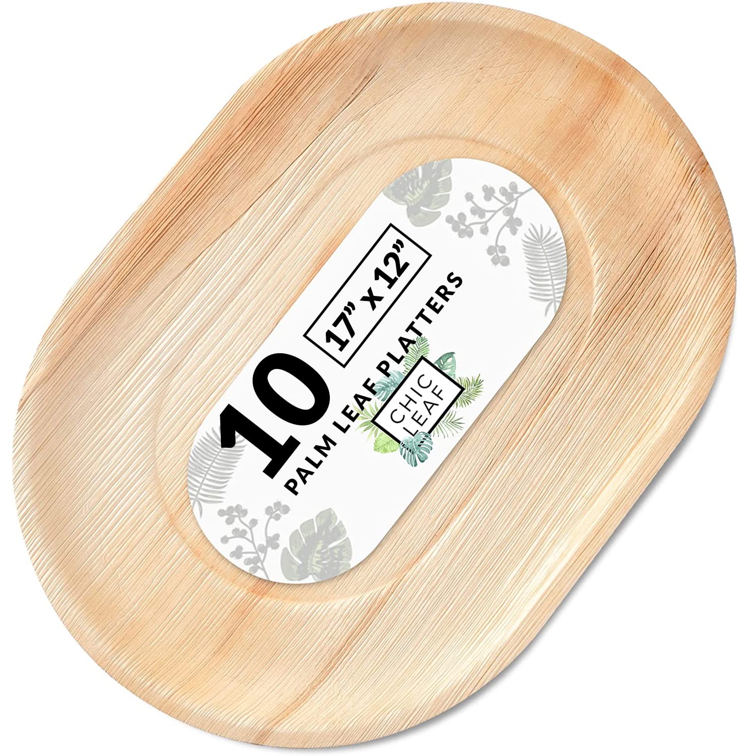 Buy Chic Leaf 100 Compostable Disposable Palm Leaf Trays Like Bamboo