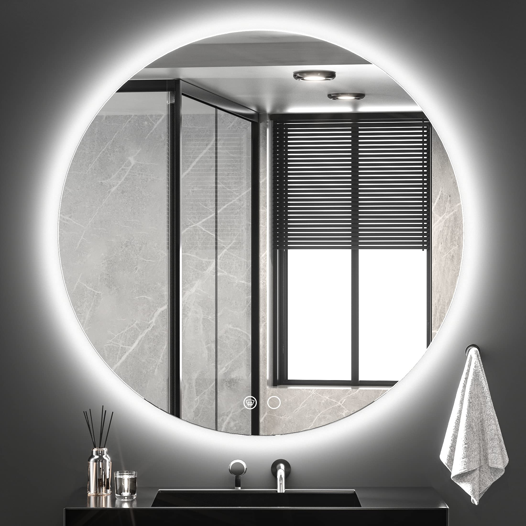 Buy Keonjinn Round LED Mirror 32 Inch UL Listed Backlit Mirror Bathroom
