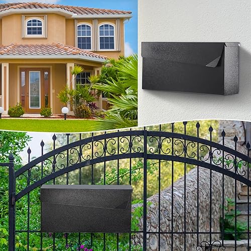 Vista 47 de KYODOLED - Buzón de pared, buzón de correo de gran capacidad, buzón de metal galvanizado a prueba de óxido, buzones para exteriores, 15.75 x 9.44 x