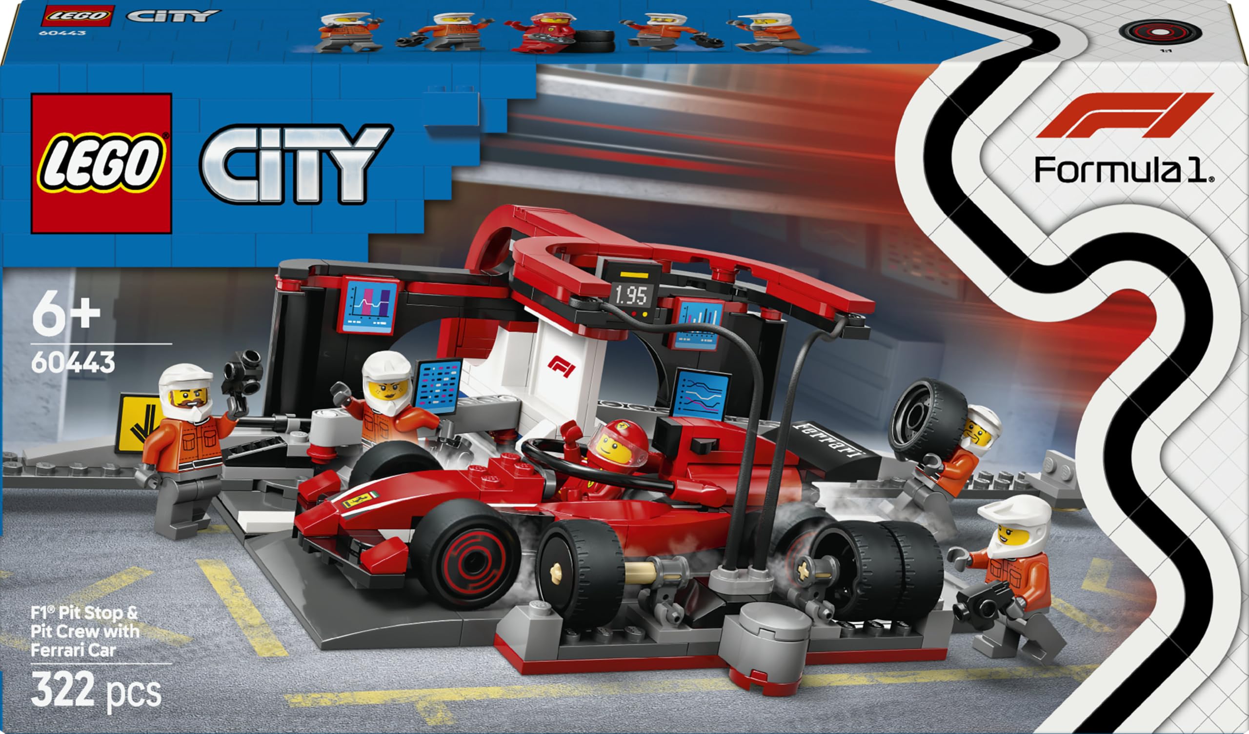 LEGO City F1 Pit Stop & Pit Crew with Ferrari Car 60443