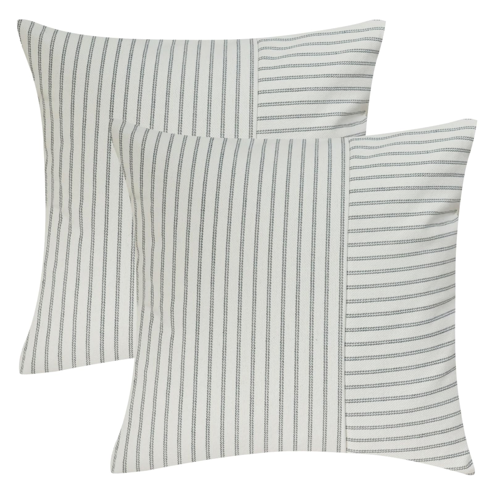 アースリネン®枕カバー グレーとホワイトのストライプ 新品未開封 Amazon.co.jp: AMZ-NATURALIFE 20x20 グレーとホワイト パッチワーク