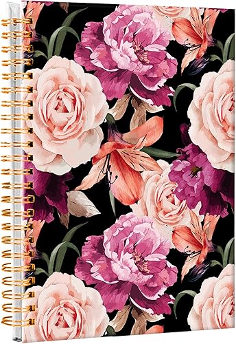 iampanda Cuaderno de diario en espiral, encuadernación fuerte de doble alambre con papel de primera calidad para niñas y mujeres, 60 hojas A5 a la