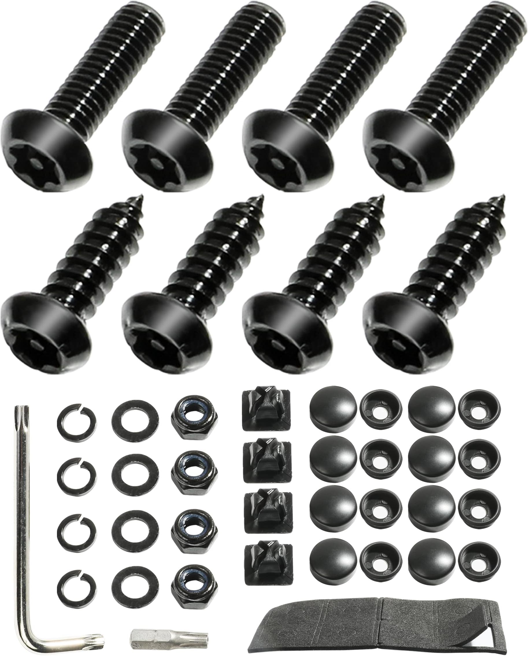 ESEWALAS Stainless Steel License Plate Screws,Anti Theft License Plate Screws Kits