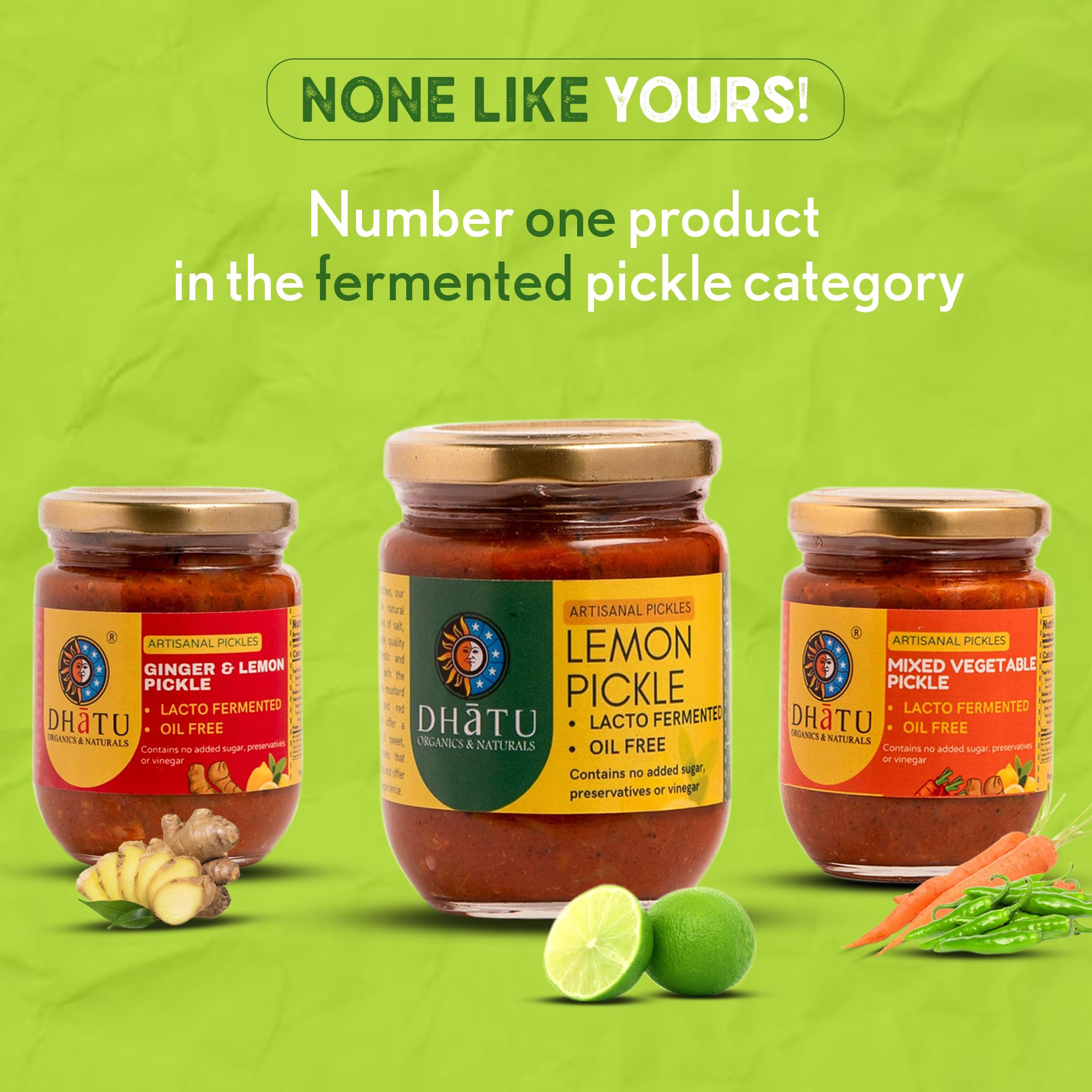 Dhatu Organics & Naturals Probiotic Lemon Pickle - 250 g (Pack of 2) - Image 3 thumbnail