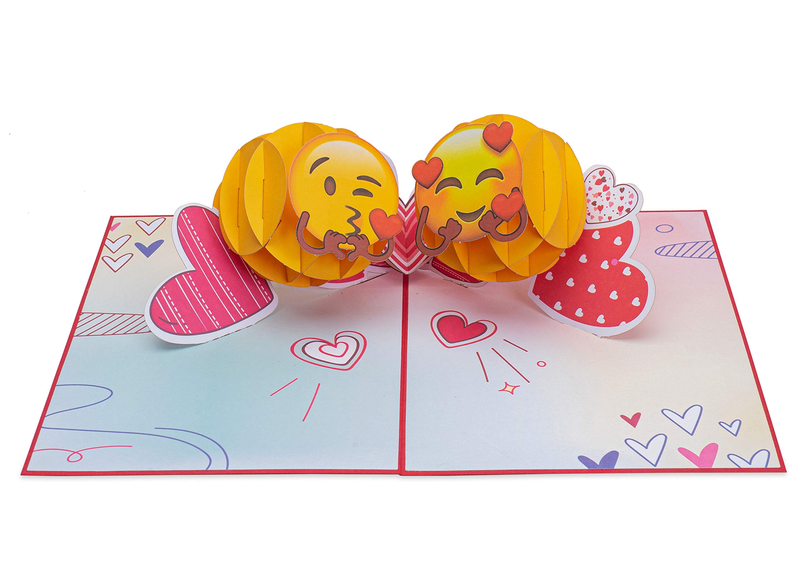 PaperLove - Tarjeta desplegable para el día de San Valentín, emojis de amor, tarjetas de felicitación 3D hechas a mano para el día de San Valentín, boda, aniversario, amor, romance, todas las