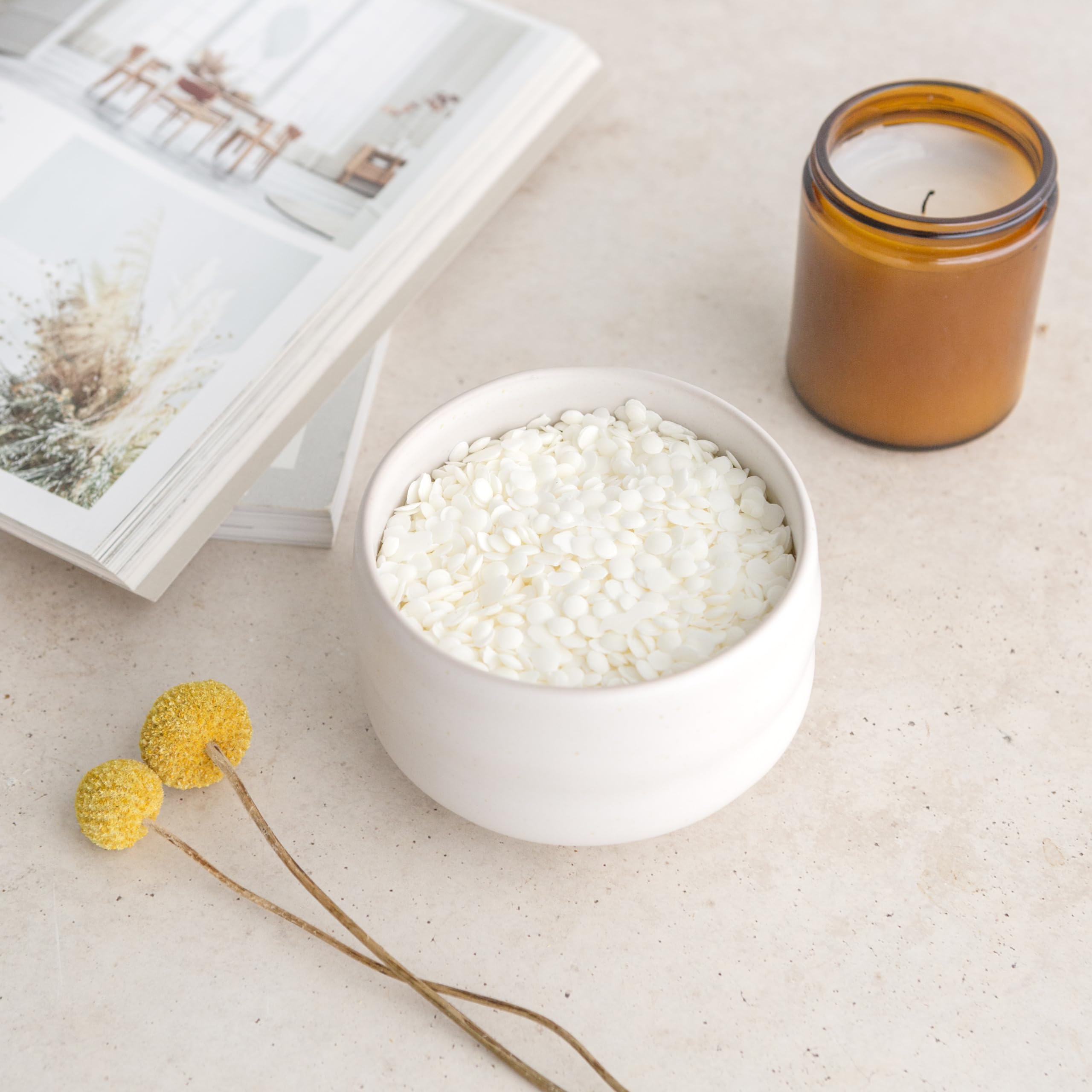 Cire De Soja Naturelle Premium 2 Kg – Petites Perles Blanches Pour Bougies Parfumées Fait Maison, Combustion Propre Et Écologique