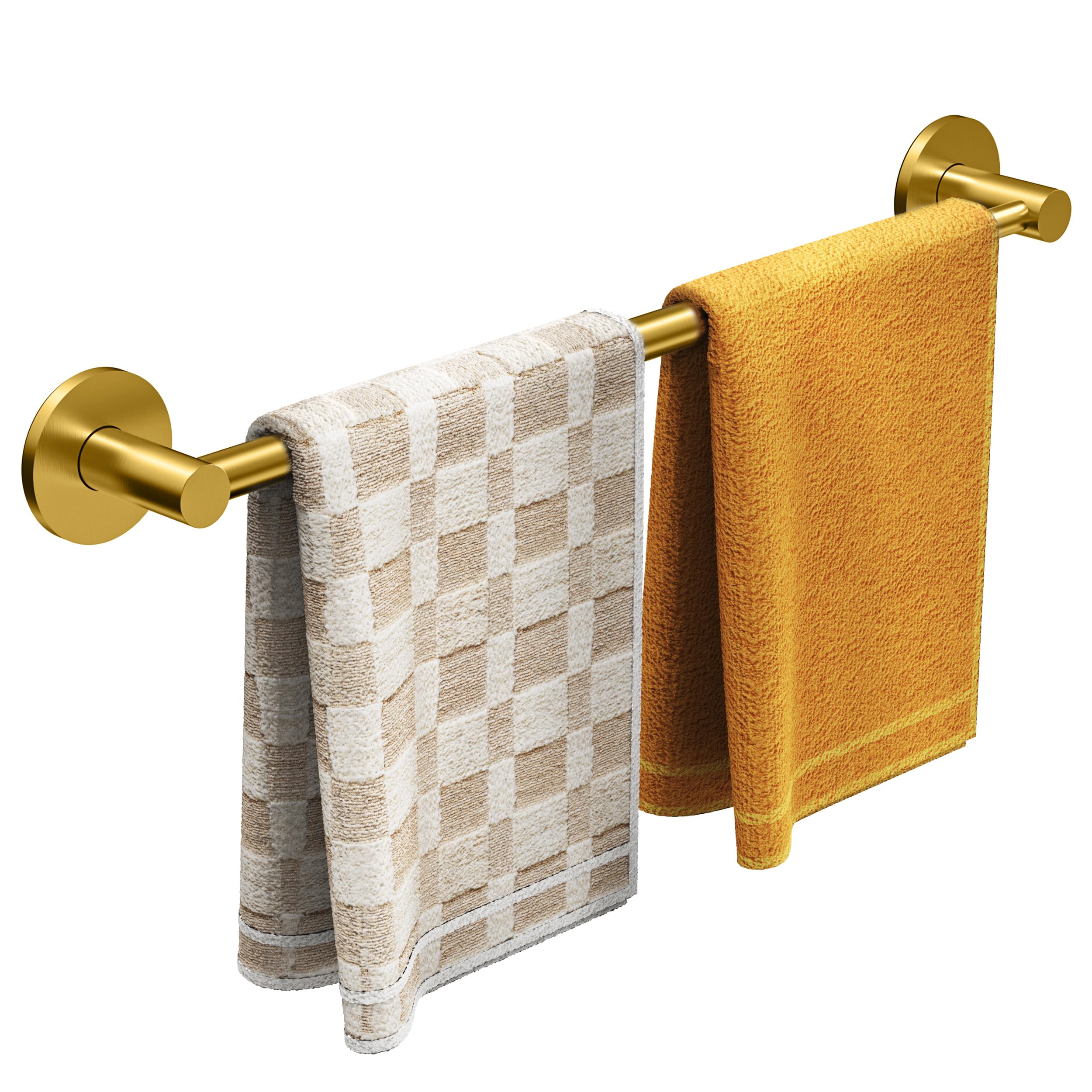 Miroamz Magnetic Towel Bar, Adjustable Towel Rod, Brushed Gold, 1 Pack