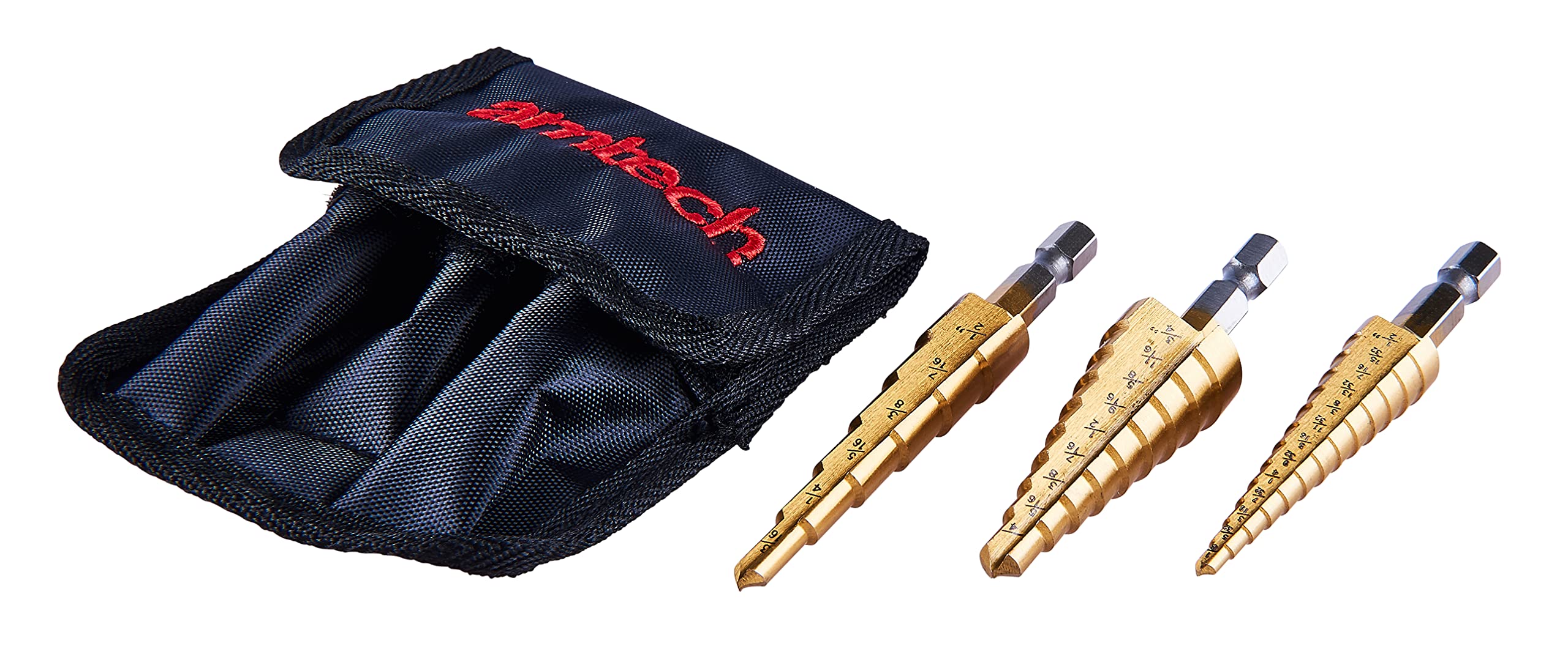 Amtech Transparent F0785 3 Piece High Speed Steel Step Drill Set