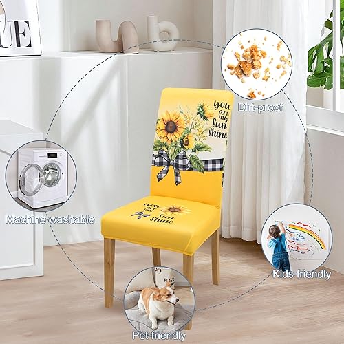 Miniatura 6 de Fundas para sillas de comedor, juego de 6 fundas para sillas de comedor o cocina, lavables, protectoras, para sillas Parsons, para el hogar,