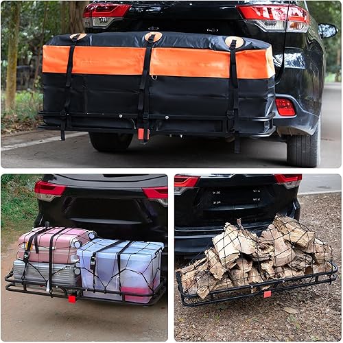Miniatura 7 de WEIZE Cesta de transporte de carga para SUV, camión, 53 x 19 pulgadas, capacidad de 500 libras, con bolsa impermeable, correa de red, tensor,