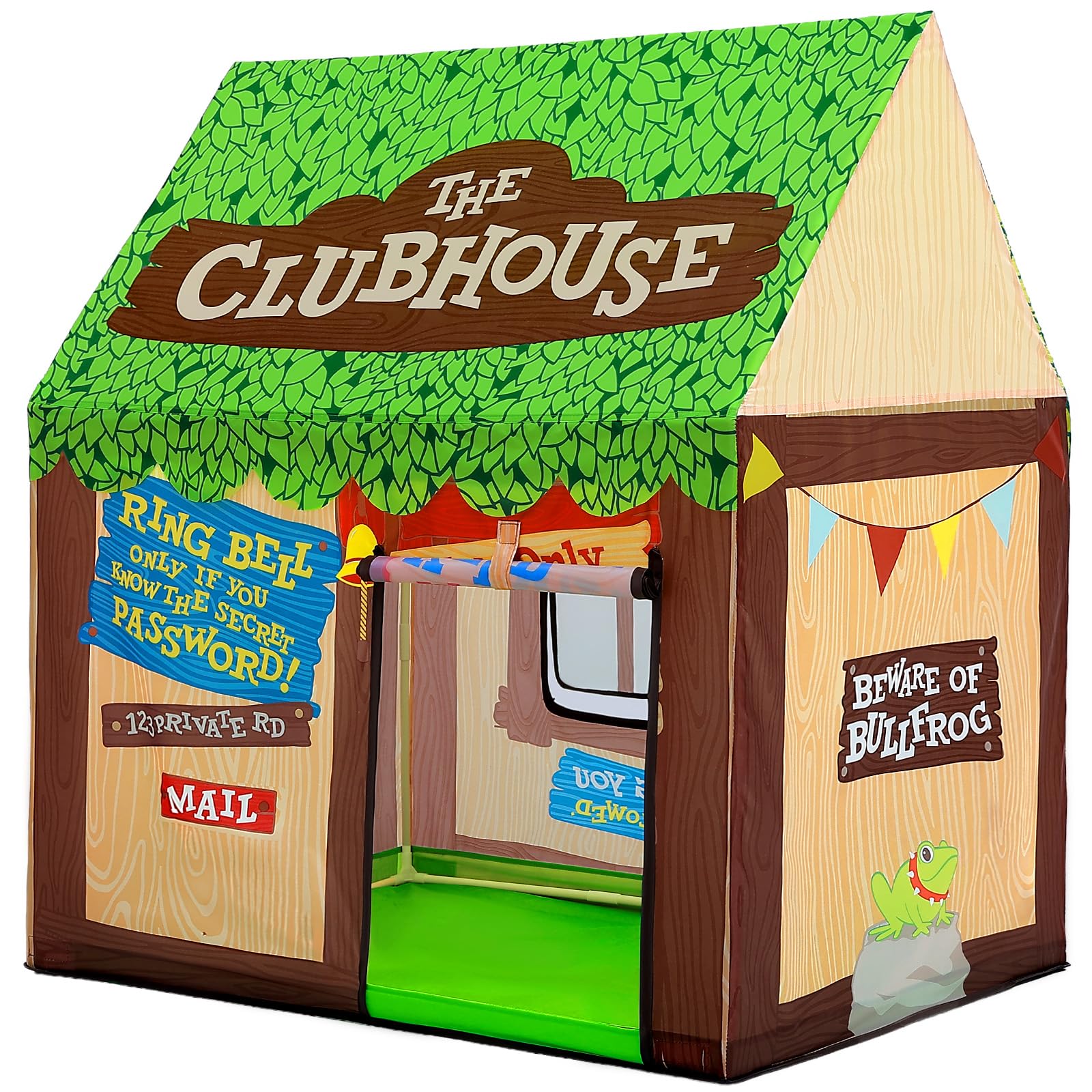 SweHouse Kids Play Tent Indoor: Clubhouse Tent for Toddler with Roll-up Door & Windows Playhouse - Boy Girl Tent Outdoor Birthday Gifts Toys