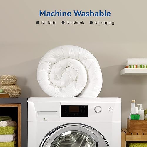 Miniatura 9 de Edredón alternativo de plumón tamaño California King, relleno de poliéster para todas las estaciones, relleno de edredón, edredón de microfibra