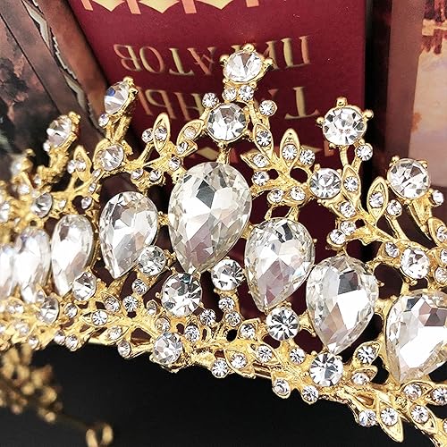 Miniatura 3 de Milisente Coronas para mujer, coronas y tiaras de cristal nupcial para mujer, corona de diamantes de imitación de boda para novia, barcelets