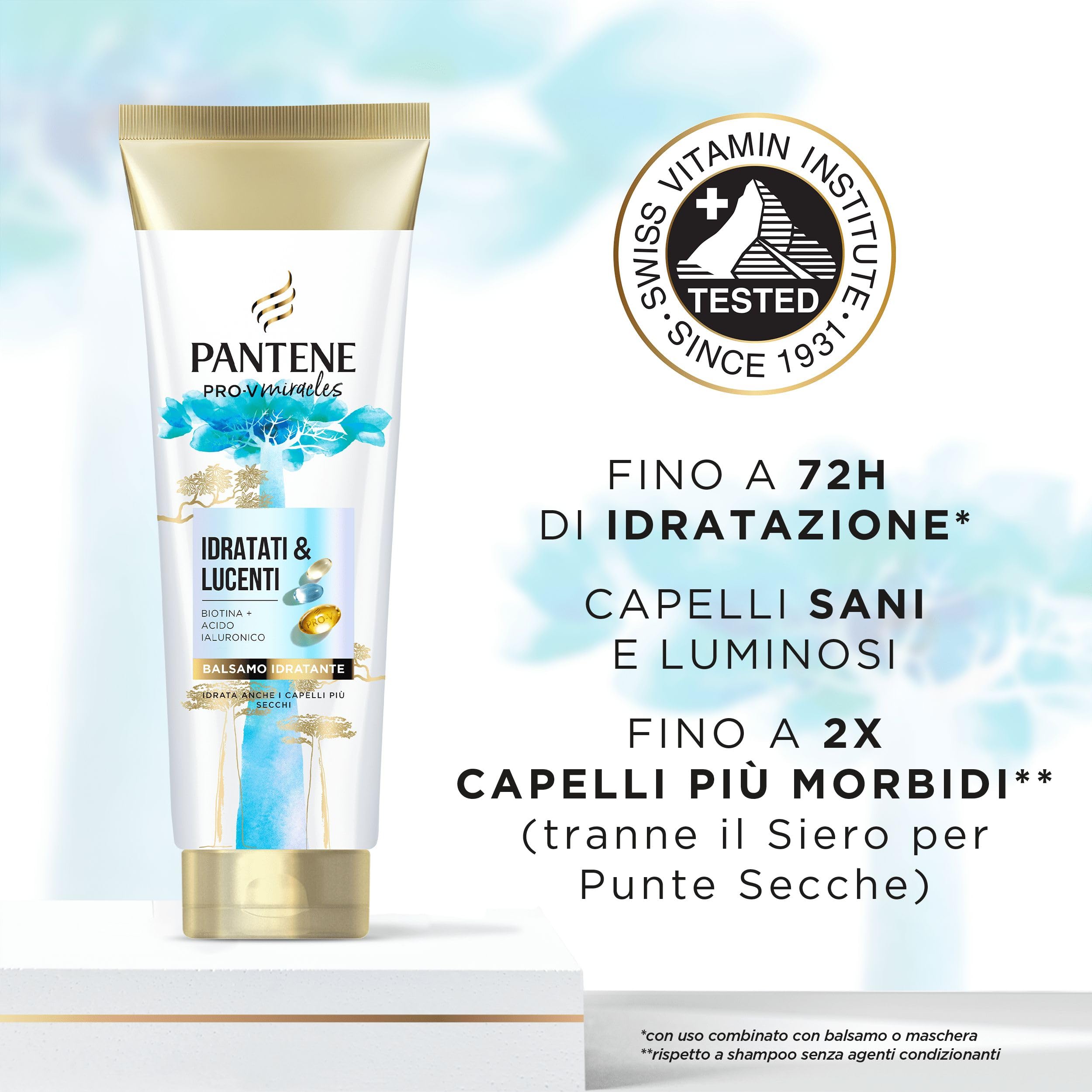 Pantene Pro-V Miracles Idratati & Lucenti Set Regalo per Capelli: 1x Shampoo 250ml, 1x Balsamo 160ml, 1x Maschera 300ml, Trasforma Capelli Secchi e Danneggiati in Morbidi e Lucenti