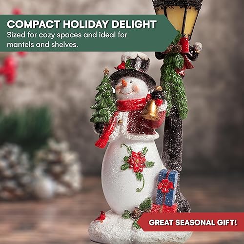 Miniatura 6 de VP Home - Decoración navideña de gnomo, estatuillas de resina iluminadas con luz LED para la mesa, decoraciones de interiores para días festivos,