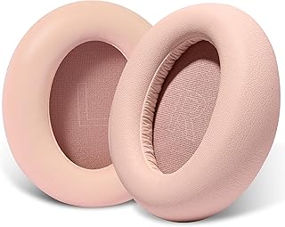 PESLNG Cojines de Repuesto de Cuero PU Profesional Compatible con Anker Soundcore Life Q30/Q35, utilizando Espuma viscoelástica (Cuero proteico-Rosa)
