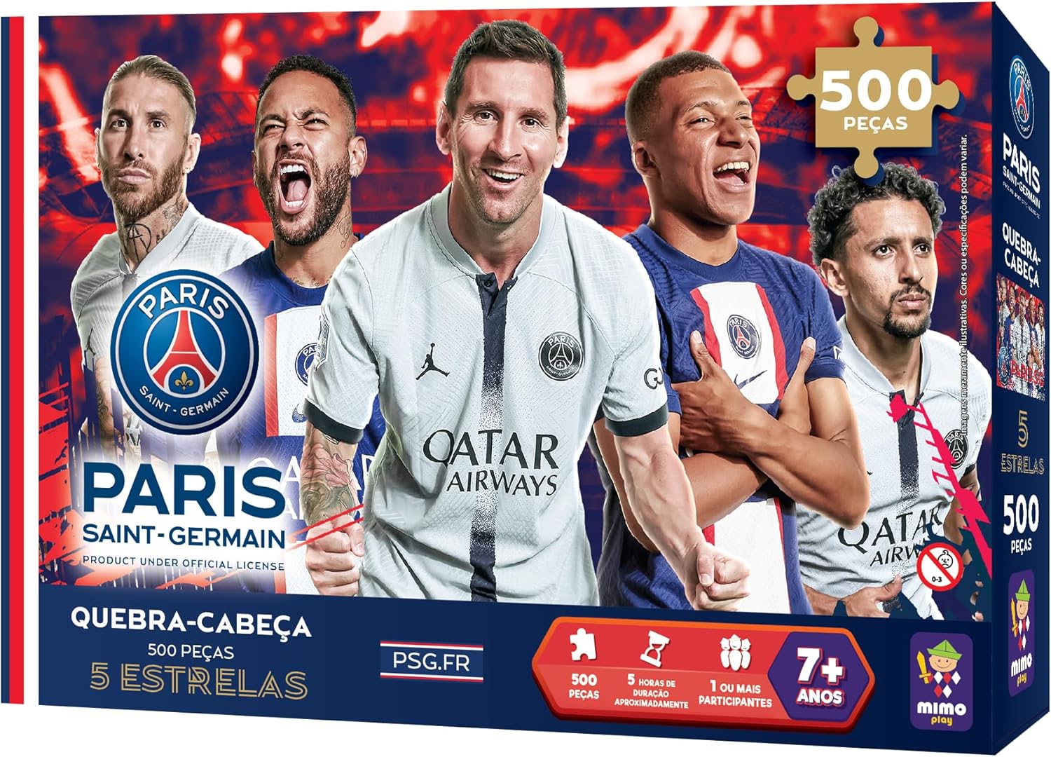 PSG, Quebra cabeça colecionavel 5 Estrelas, 500 peças- Mimo brinquedos PSG, Quebra cabeça colecionavel 5 Estrelas, 500 peças- Mimo brinquedos