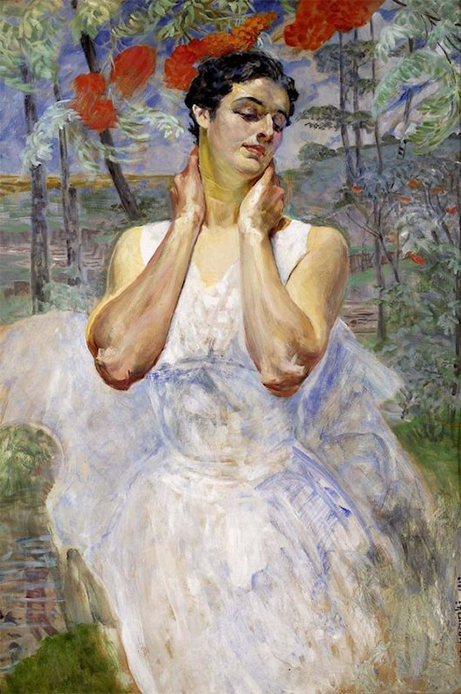 POSTERIIk Famous Animal Posters Vintage Picture Portrait of a Woman by Jacek Malczewski Modern Wall Decor for Home Decor 60x90cm