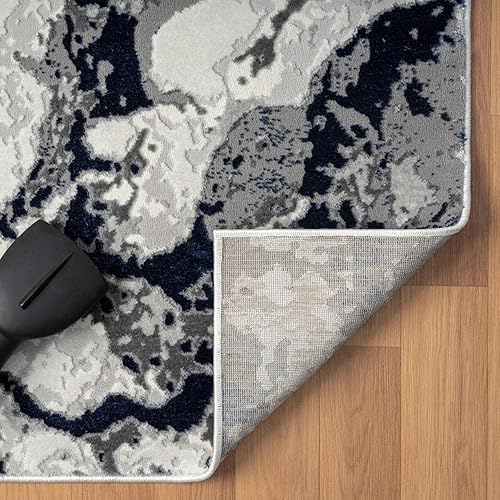 Miniatura 7 de LUXE WEAVERS Alfombra abstracta de mármol azul 4x5 felpa sala de estar alfombra