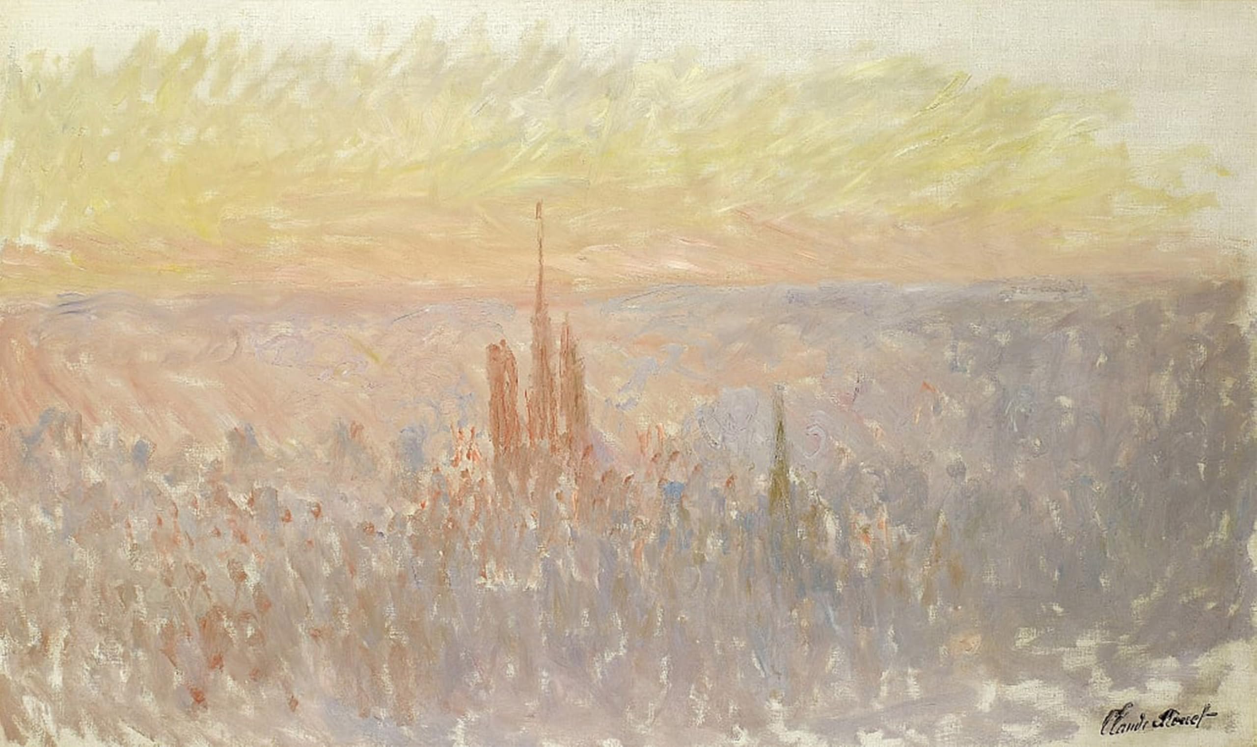 POSTERIIk Famous Print Pop Art Wall Art Graffiti View of Rouen by Claude Monet Art Prints for Home Decor 60x90cm