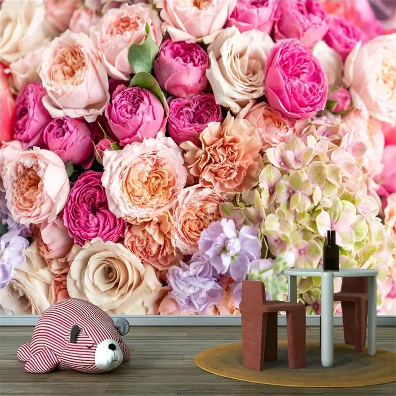 RYQZHHY Floral Peel Stick Wallpaper Multi Style Rose Floral Waterproof Peel and Stick Wall Mural for Living Room and TV Background Layout(Picture 18)