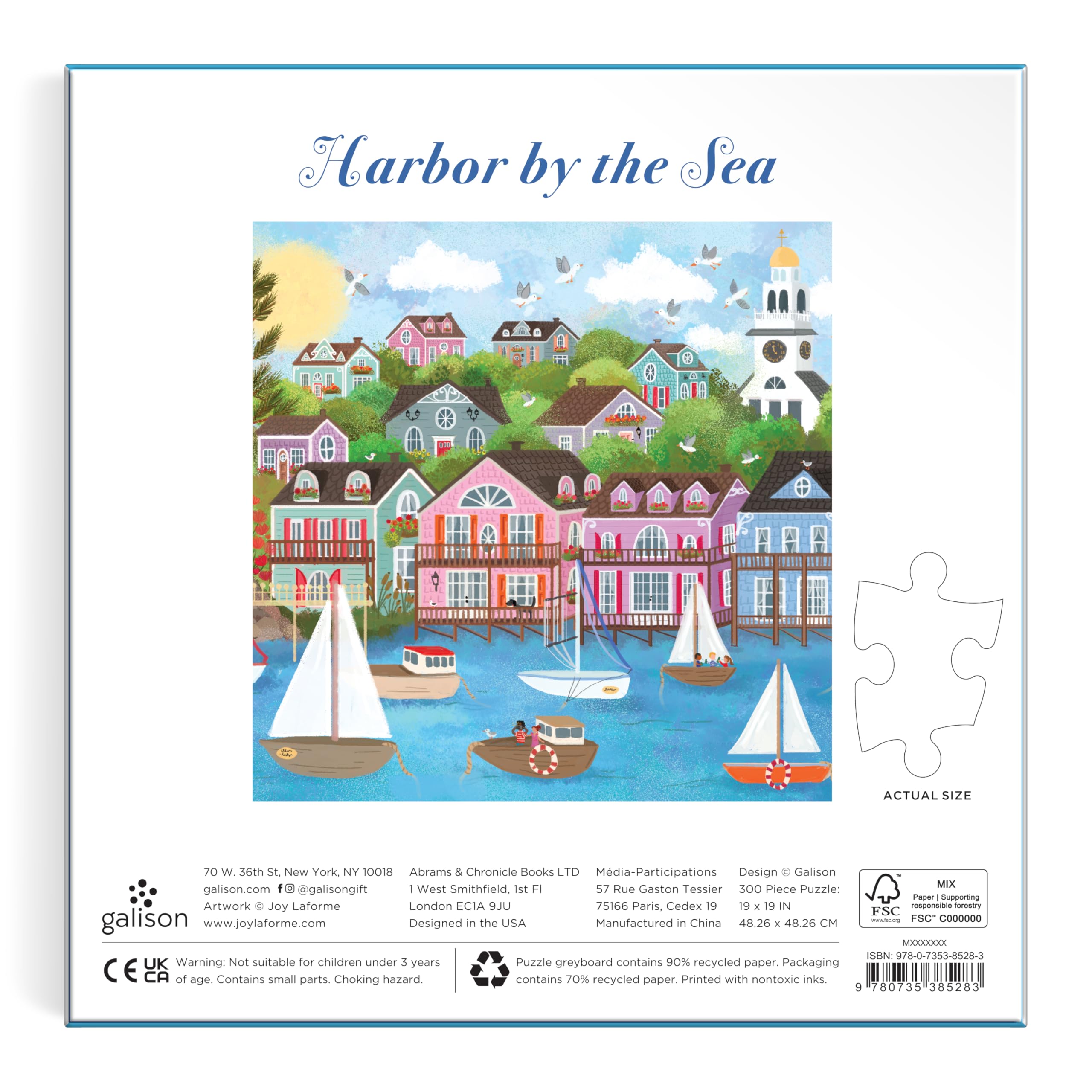 Amazon.com: Galison Harbor by The Sea – 300 Piece Joy Laforme