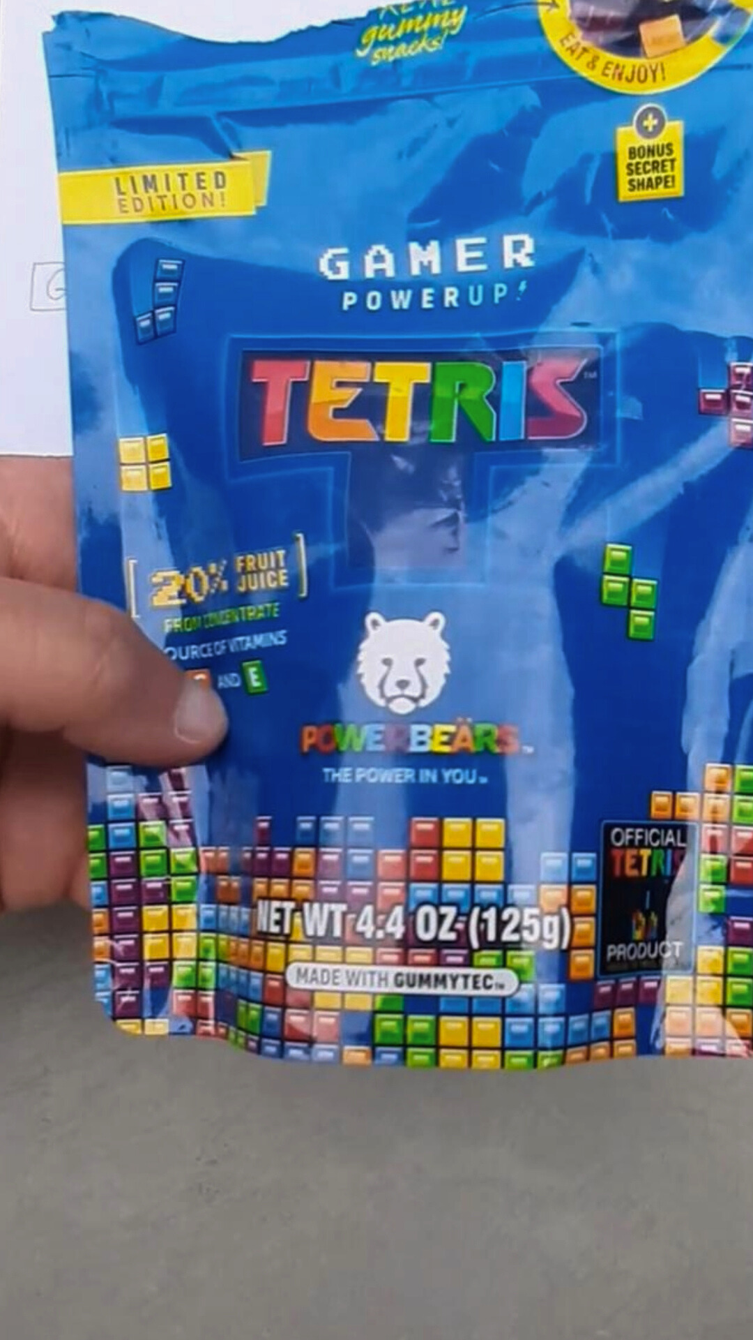 Watch Product Peek of Powerbears TETRIS Gamer Gummies- FUN CANDY